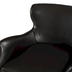 Fauteuil d'appoint dossier haut à oreilles en similicuir marron, une place