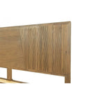 Cadre de lit Queen en bois naturel, marron, style milieu de siècle, 2 places