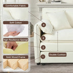 Canapé modulable en forme de U 5 places en chenille beige/noir/bleu