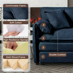 Canapé modulable en forme de U 5 places en chenille beige/noir/bleu