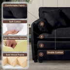 Canapé modulable en forme de U 5 places en chenille beige/noir/bleu