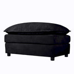 Canapé modulable en forme de U 5 places en chenille beige/noir/bleu