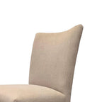 Lot de 2 chaises de salle à manger Zeus, tissu beige, pieds coniques marron