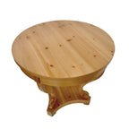 Table d'appoint ronde en bois naturel avec tiroirs, pieds courbés, 1 personne
