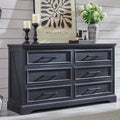 Commode à 6 tiroirs de style rustique – Noir / Bleu / Blanc / Gris / Marron
