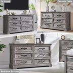 Commode à 6 tiroirs de style rustique – Noir / Bleu / Blanc / Gris / Marron