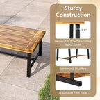 Gymax Table Basse en Bois d'Acacia Rectangulaire d'Intérieur et d'Extérieur