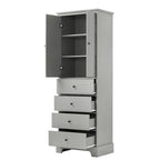 Armoire de rangement à 2 portes et 4 tiroirs pour salle de bain ou bureau