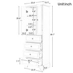 Armoire de rangement à 2 portes et 4 tiroirs pour salle de bain ou bureau