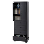 Armoire de rangement à 2 portes et 4 tiroirs pour salle de bain ou bureau