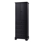 Armoire de rangement à 2 portes et 4 tiroirs pour salle de bain ou bureau