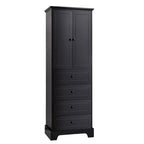 Armoire de rangement à 2 portes et 4 tiroirs pour salle de bain ou bureau