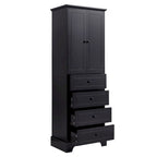 Armoire de rangement à 2 portes et 4 tiroirs pour salle de bain ou bureau
