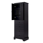 Armoire de rangement à 2 portes et 4 tiroirs pour salle de bain ou bureau