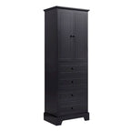 Armoire de rangement à 2 portes et 4 tiroirs pour salle de bain ou bureau
