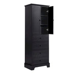 Armoire de rangement à 2 portes et 4 tiroirs pour salle de bain ou bureau