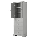 Armoire de rangement à 2 portes et 4 tiroirs pour salle de bain ou bureau