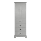 Armoire de rangement à 2 portes et 4 tiroirs pour salle de bain ou bureau