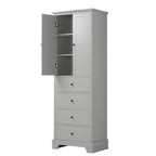 Armoire de rangement à 2 portes et 4 tiroirs pour salle de bain ou bureau