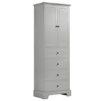 Armoire de rangement à 2 portes et 4 tiroirs pour salle de bain ou bureau