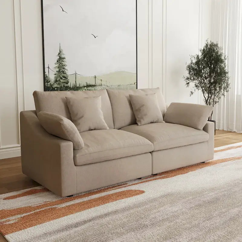Canapés modulaires sectionnels, Canapés profonds minimalistes et confortables en duvet pour bureau et appartement