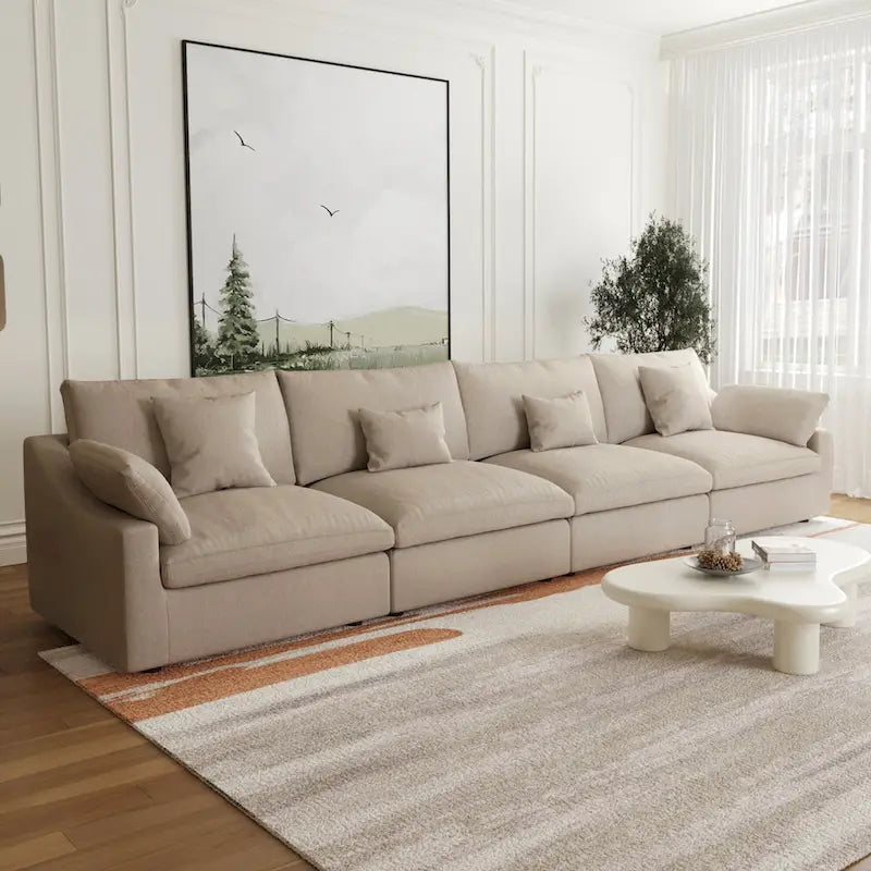 Canapés modulaires sectionnels, Canapés profonds minimalistes et confortables en duvet pour bureau et appartement