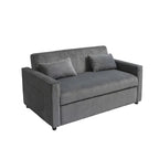 Canapé convertible bleu en velours côtelé, causeuse 3-en-1 pour 2, dossier réglable