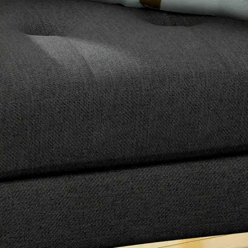 Fauteuil club en tissu capitonné de style Mid-Century - Gris anthracite et naturel / Gris / Beige / Bleu, une place