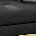 Fauteuil club en tissu capitonné de style Mid-Century - Gris anthracite et naturel / Gris / Beige / Bleu, une place