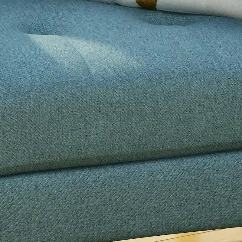 Fauteuil club en tissu capitonné de style Mid-Century - Gris anthracite et naturel / Gris / Beige / Bleu, une place