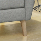 Fauteuil club en tissu capitonné de style Mid-Century - Gris anthracite et naturel / Gris / Beige / Bleu, une place