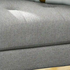 Fauteuil club en tissu capitonné de style Mid-Century - Gris anthracite et naturel / Gris / Beige / Bleu, une place