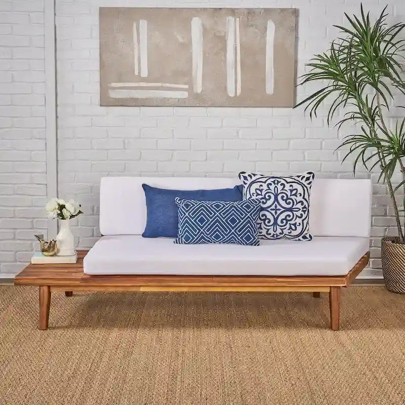 Christopher Knight Home Eulah Canapé en bois et tissu minimaliste, côté gauche
