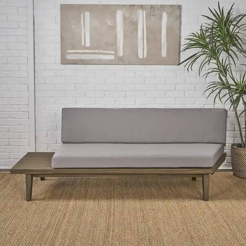 Christopher Knight Home Eulah Canapé en bois et tissu minimaliste, côté gauche