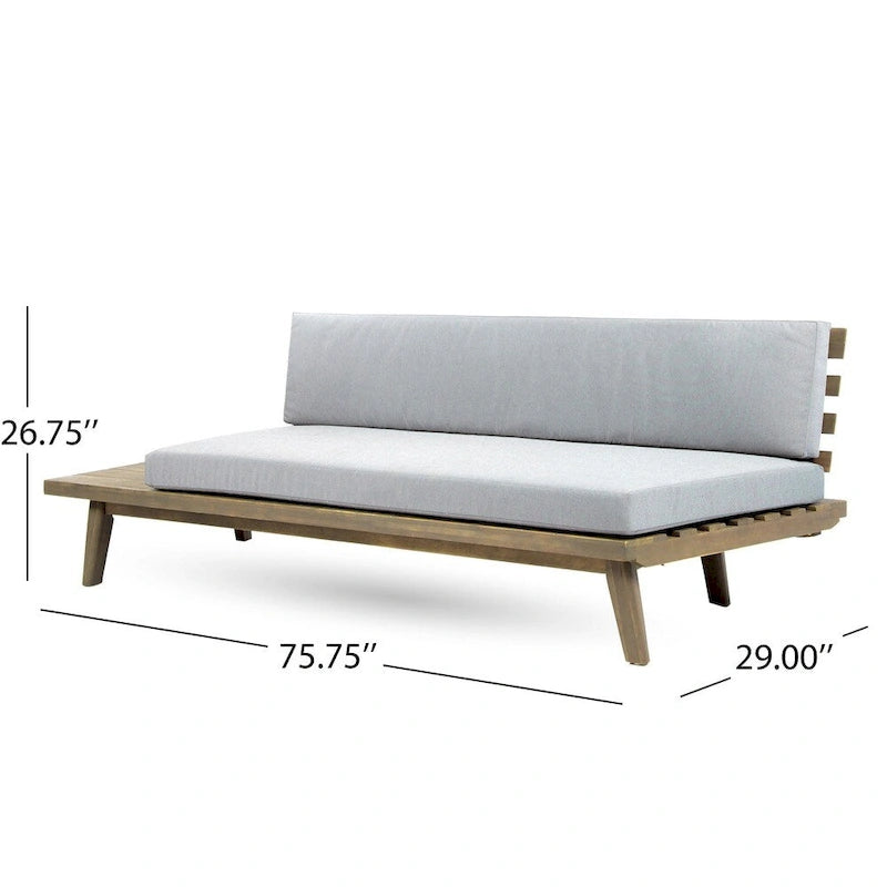Christopher Knight Home Eulah Canapé en bois et tissu minimaliste, côté gauche