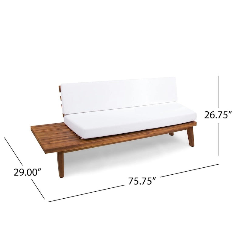 Christopher Knight Home Eulah Canapé en bois et tissu minimaliste, côté gauche