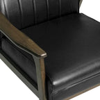 Fauteuil d'appoint Mid-Century Modern, blanc neige / noir mat + noyer, une place