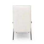 Fauteuil d'appoint Mid-Century Modern, blanc neige / noir mat + noyer, une place
