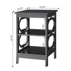 Table d'appoint blanche contemporaine à 3 niveaux avec découpes octogonales