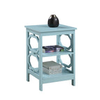 Table d'appoint blanche contemporaine à 3 niveaux avec découpes octogonales