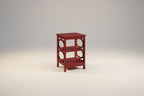 Table d'appoint blanche contemporaine à 3 niveaux avec découpes octogonales