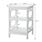 Table d'appoint blanche contemporaine à 3 niveaux avec découpes octogonales