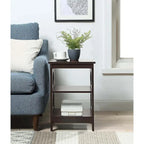 Table d'appoint blanche contemporaine à 3 niveaux avec découpes octogonales