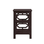 Table d'appoint blanche contemporaine à 3 niveaux avec découpes octogonales