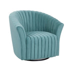Fauteuil d'appoint pivotant à 360° en velours – Noir / Gris poivre / Caraïbes, 1 place