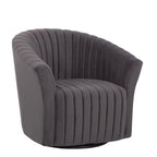 Fauteuil d'appoint pivotant à 360° en velours – Noir / Gris poivre / Caraïbes, 1 place