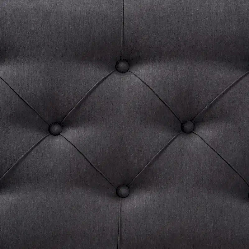 Banc de rangement capitonné rustique gris/anthracite, 2 places