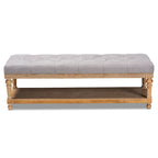 Banc de rangement capitonné rustique gris/anthracite, 2 places