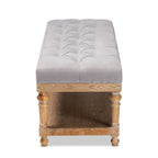 Banc de rangement capitonné rustique gris/anthracite, 2 places