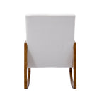 Fauteuil à bascule moderne SEYNAR en cuir PU avec accoudoirs en rotin